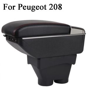 Armrest Organize box For Peugeot 208 7 USB With Lamp Panel Extented