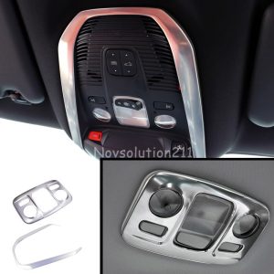 2pcs Car Interiors Front+Rear Roof Reading Lamp Frame Light Cover Trim Car Stickers Decoration For Peugeot 3008 GT 2016 2017