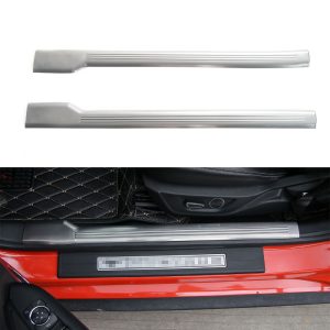 BBQ@FUKA Car-styling 2x Auto Steel Door Sill Scuff Guards Protectors Plate Car accessories Fit For Ford Mustang 2015 2016