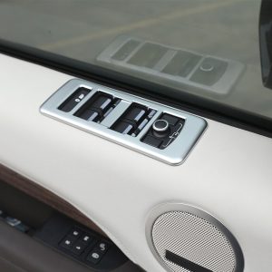For Land Rover Discovery 5 2017 2018 L462 LR5 Car ABS Matte Chrome Interior Window Lift Switch Button Frame Cover Trim 4pcs