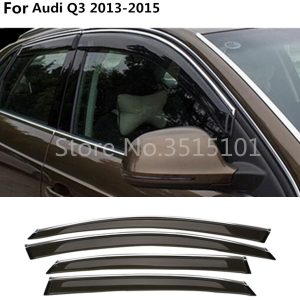 car cover Stick lamp plastic Window glass Wind Visor Rain/Sun Guard Vent 4pcs For Audi Q3 2013 2014 2015