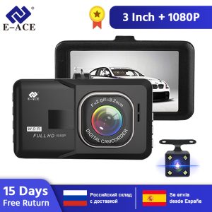 E-ACE B03 Mini Car DVR 3 Inch FHD 1080P Dual Camera Lens 170D Angle Video Recorder Camcorder Dash Cam Registrator Night Version
