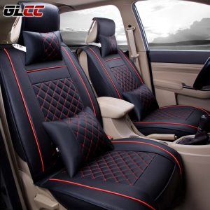4colours Pu leather Car Seat Covers Universal fit full surrounded Automobiles seat cover for 5seats Interior Accessories