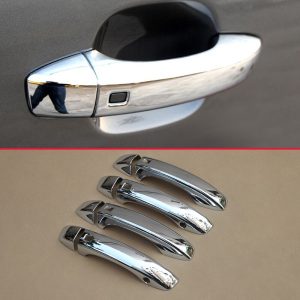 8Pcs/Set Bright Glossy Chrome Door Handle Cover Accessories For Audi Q7 2016 2017 2018 Exterior ABS Plastic Molding Overlay Trim
