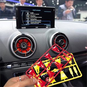 4pcs Interior Front Dashboard Red Air Condition Cover For Audi A3 S3 8V 2013 2014 2015 2016 Air Vent Outlet Replacement Trim
