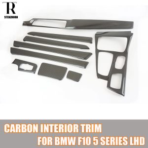 F10 Add On Style Carbon Fiber Interior Dashboard Moulding Trim Cover for BMW F10 5 Series Left Handle Drive Car Only 2010 - 2016