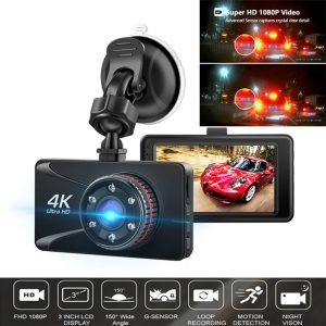 Car DVR Camesh Cam 3'' 4K 1080P Full HD Dash Camera 150 Degree Dash Cam Voiture Cars Night Vision G-Sensor Car Camera Recorder