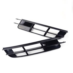 DWCX 1Pair Black Plastic Car Front Lower Bumper Cover Fog Light Grille 4L0807681/4L0807682 Fit for Audi Q7 2007 2008 2009