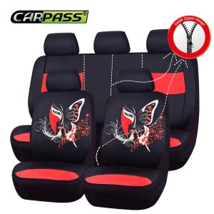 Car-pass Car Seat Covers Luxury Car Goods Auto Interior Accessories Aritificial Leather Car Seat Cover for renault logan 2 lada