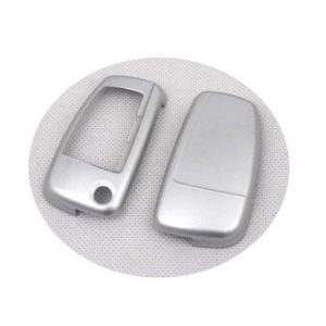 Hard Plastic Keyless Remote Key Protection Case Cover (Gloss Silver) For Audi