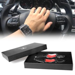 Real Carbon Fiber Steering Wheel Paddle Shift Extension For Volkswagen MK5 MK6 GTI R20 R32 R36 CC Scirocco Auto Car Accessories