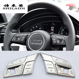 Car styling Car steering wheel buttons Trim Cover stickers for Audi Q3 Q5 A1 A3 8V A4 B9 B8 A5 A7 2018 Interior auto Accessories