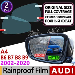 For Audi A4 B6 B7 B8 B9 2002 - 2020 8E 8H 8K 8W Full Cover Anti Fog Film Rearview Mirror Rainproof Anti-Fog Accessories S4 RS4