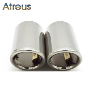 Atreus 2PC Car Stainless steel Exhaust Tip Muffler Pipe Cover For Audi A4 B8 A6 C6 Accessories For Audi A3 A5 Q5 Q7 Q3 A1 S line