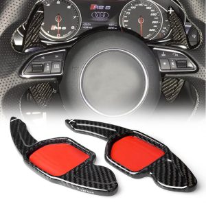 Real Carbon Fiber Steering Wheel Shift Paddle Extension For Audi A3 RS3 A5 RS6 A4L A6L R8 A7 Q3 A8 Q5 S5 Q7 S6 TT S7 TTS S8