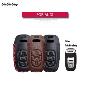 Genuine Leather Remote Smart Car Key Case Cover For Audi B6 B7 B8 A4 A5 A6 A7 A8 Q5 Q7 R8 TT S5 S6 S7 S8 Key Shell Bag for Audi