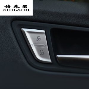 Car styling Door Unlock Switch Button Cover Trim Decal Chrome Handle Key Stickers Interior auto Accessories For Audi A4 B8 Q5 A6