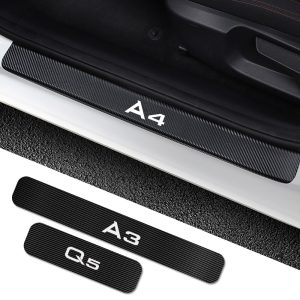 Car Door Sills Sticker For Audi A4 B5 B6 B7 B8 B9 A3 8P 8V 8L A5 A6 C6 C5 C7 A1 A7 A8 Q2 Q3 Q5 Q7 RS3 RS4 RS5 RS6 TT Accessorie