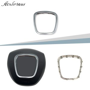 For A3 8P S3 A4 B6 B7 B8 A5 A6 C6 Q7 Q5 steering wheel trim flying wheel emblem cover badge frame abs chrome