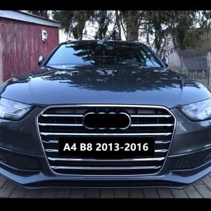11pcs Stainless Steel Car Front Grill Grille Decorative Cover Trim Strips For Audi A4 B8 2013-2016 Car Styling Decals