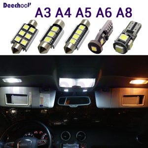 Pure White Canbus LED bulb interior light roof map dome lights Kit for Audi A3 8L 8V 8P A4 B5 B6 B7 B8 A5 A6 C5 C6 C7 A8 D2 D3