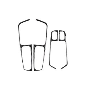 For porsche macan accessories carbon fiber car interior decoration Window Lifter Switch Control Panel Stickers Armrest 4PCS