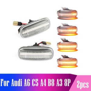 For Audi A6 C5 A4 B8 A3 8P S3 S4 S6 Car LED Dynamic Side Marker Turn Signal Light Indicator Blinker Repeater Car Fender Lights