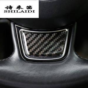 Car Styling Carbon Fiber Steering Wheel Cover Stickers sport style For AUDI A4 B8 B9 A3 A5 A6 C7 A7 Q5 Interior Auto Accessories