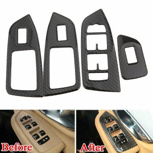 Carbon Fiber Car Door Armrest Panel Cover Trim Decration For Volvo XC90 2016-2018 RHD