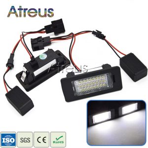 Atreus 2Pcs Car LED License Plate Lights 12V SMD3528 LED Number Plate Lamp Canbus For Audi A4 B8 Q5 A5 S5 2010 TT Accessories