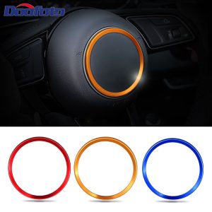Doofoto Steering Wheel Cover Ring Car Sticker For Audi S line A3 A4 B8 B6 A6 A7 A8 C6 Q3 Q5 Q7 A5 C7 TT Decoration Styling