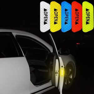 4Pcs Car sticker Reflective Tape Warning Mark Accessories Exterior For Audi A3 A4 A5 A6 A7 A8 B6 B7 B8 C5 C6 TT Q3 Q5 Q7 S3 S4