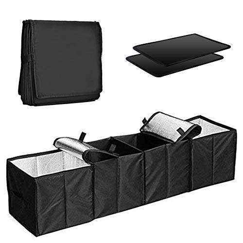 Trunk Organizer Multi 4 Compartments Storage Basket and Cooler & Warmer ...
