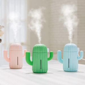 Mini Cactus Car Air Humidifier USB Aromatherapy Essential Oil Diffuser Mist Maker Aroma Atomizer Air Purifier Car Accessories