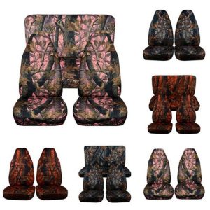 Hunting Camouflage Car Seat Cover Front Rear