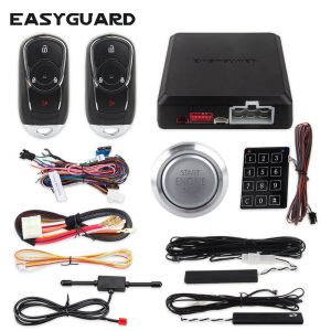 EASYGUARD pke passive keyless entry car alarm remote trunk release remote engine start touch password keypad push button start