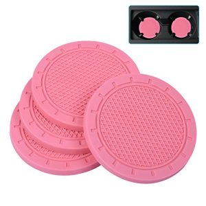 Car Coasters, Wisdompro 4 Pack PVC Car Cup Holder Insert Coaster