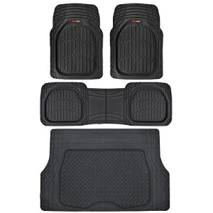 All Weather Heavy Duty Floor Protection Black Car Floor Mats Set