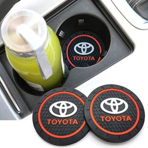 2 Pcs Car Cup Holder Insert Coaster with Toyota Logo