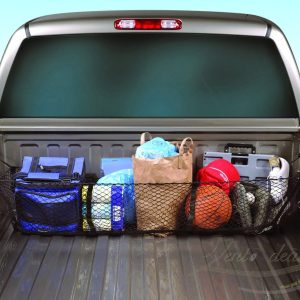 Black Mesh Three Pocket Trunk Cargo Organizer Storage Net