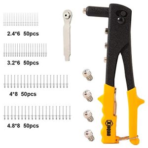 XINQIAO Rivet Gun Kit with 200 Pcs Rivets