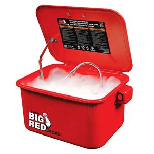Red Portable Steel Cabinet Parts Washer with 110V Electric Pump
