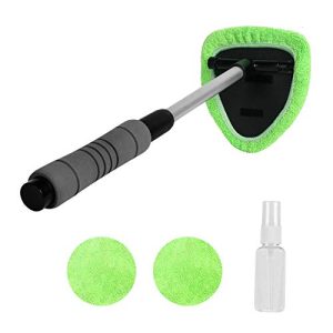 Windshield Cleaner Extendable Handle and Washable Reusable Cloth Pad Head