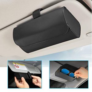 Leather Sunglasses Glasses Holder for Car Sun Visor