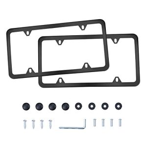 LivTee 4 Holes Stainless Steel License Plate Frames