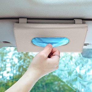 Leather Car Tissue Holder Visor Mask Dispenser for Car Backseat