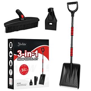 YARDWE 3- in- 1 Snow Shovel Kit with D- Grip Handle