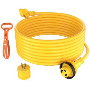15A Male to 30A Female RV Power Extension Cord 30 Amp with Grip Handle