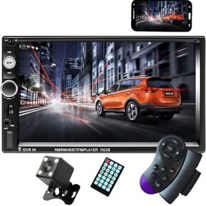 CAMECHO 7" Double Din Car Stereo Audio Bluetooth