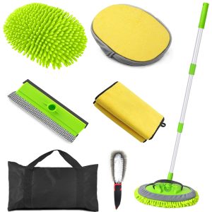 Conliwell Car Wash Brush Kit with 45" Aluminum Alloy Long Handle